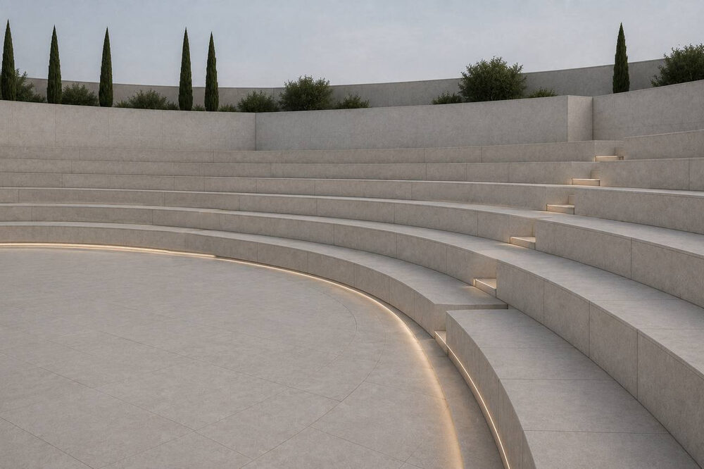 Public architecture example, amphitheater steps